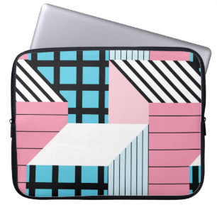 Seamless pattern with abstract geometric shapes laptop sleeve