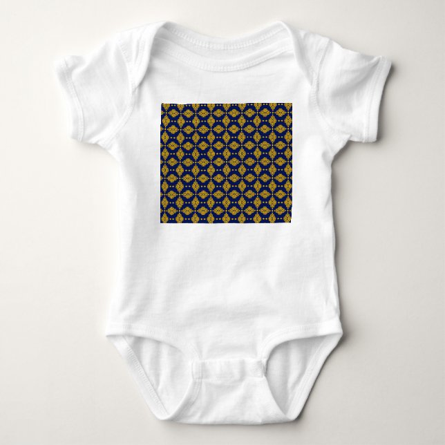 Seamless Pattern With Abstract Geometric Style.  Baby Bodysuit (Front)