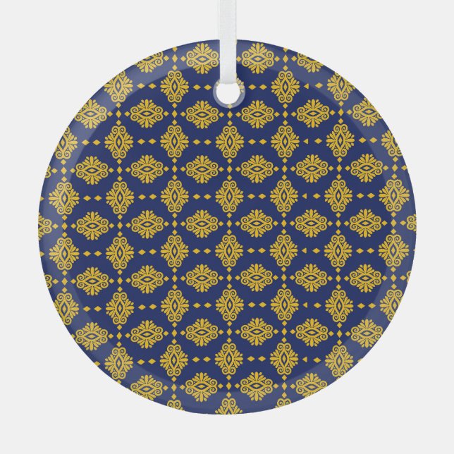 Seamless Pattern With Abstract Geometric Style.  Glass Tree Decoration (Front)
