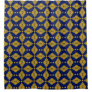 Seamless Pattern With Abstract Geometric Style.  Shower Curtain