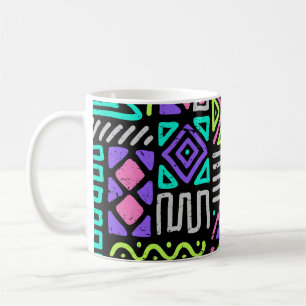 seamless pattern with abstract lines. geometric a coffee mug