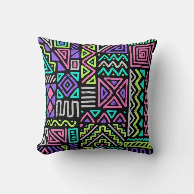  seamless pattern with abstract lines. geometric a cushion (Front)