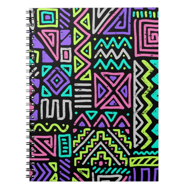  seamless pattern with abstract lines. geometric a notebook (Front)