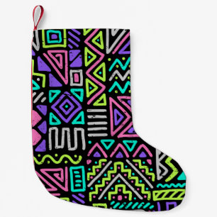 seamless pattern with abstract lines. geometric a small christmas stocking