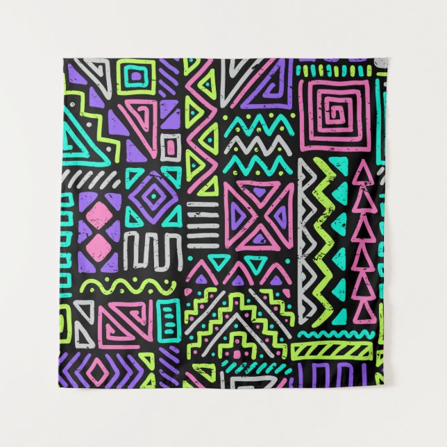  seamless pattern with abstract lines. geometric a tapestry (Front)