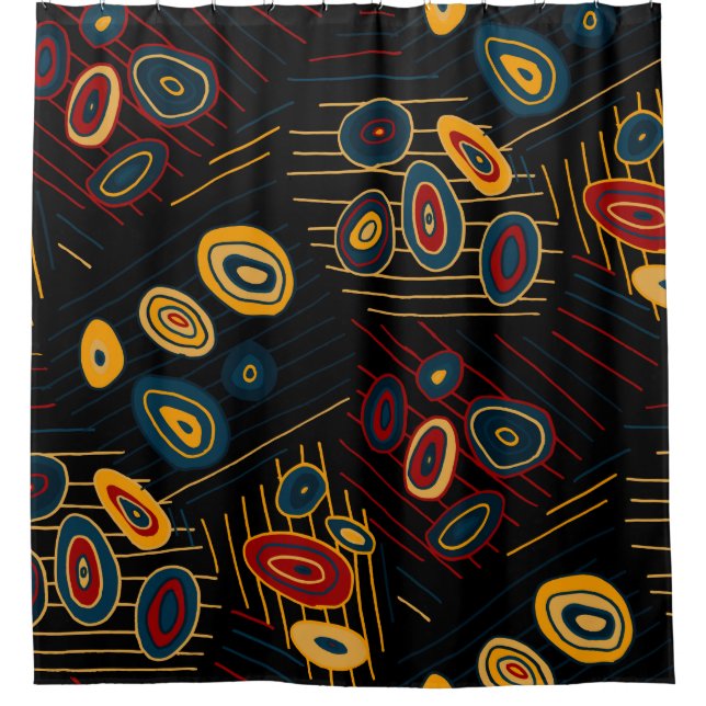 Seamless pattern with abstract modern doodles. Bri Shower Curtain (Front)