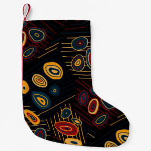 Seamless pattern with abstract modern doodles. Bri Small Christmas Stocking