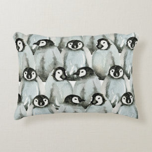 Seamless pattern with adorable penguins. decorative cushion