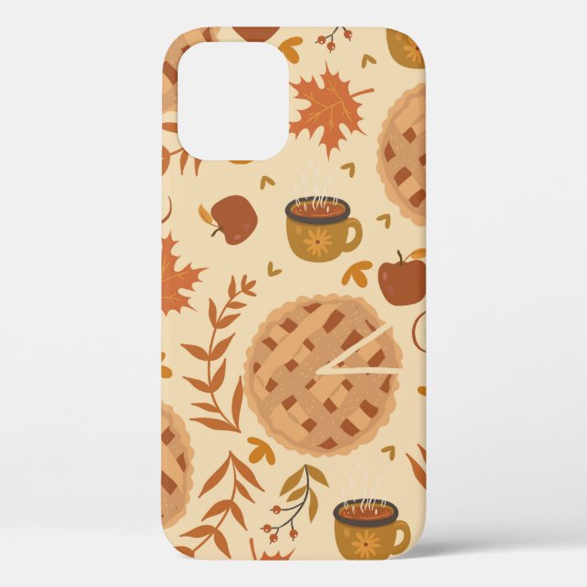 Seamless pattern with apple pie, apples and mugs.  Case-Mate iPhone case (Back)