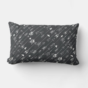 Seamless pattern with arrows on a black background lumbar cushion