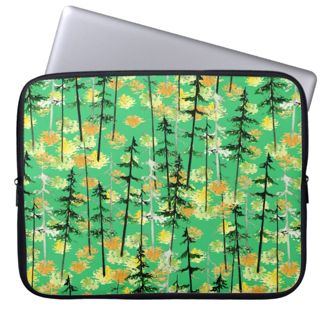 Seamless pattern with autumn forest laptop sleeve (Front)