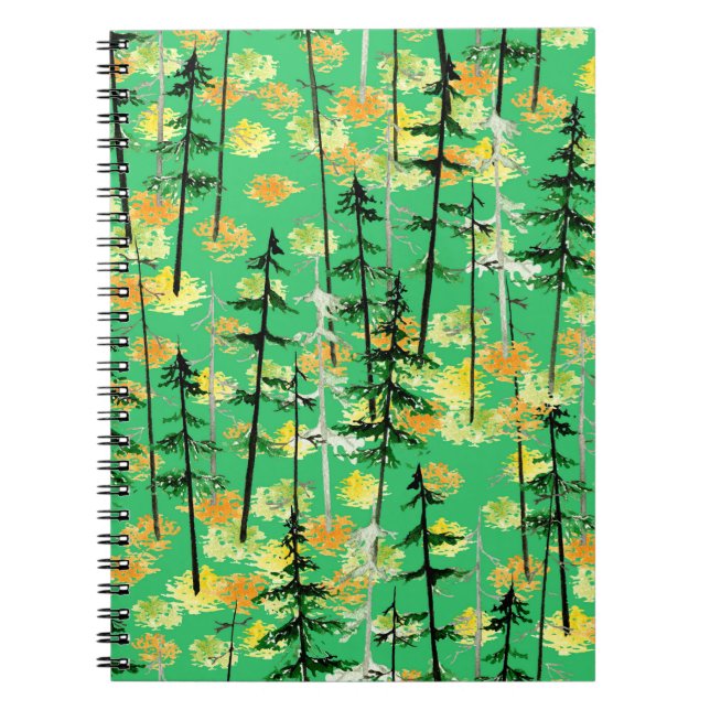 Seamless pattern with autumn forest notebook (Front)