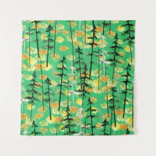Seamless pattern with autumn forest tapestry