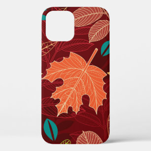 Seamless pattern with autumn leaves iPhone 12 case