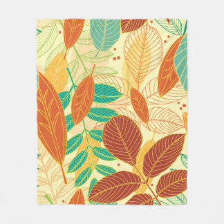 Seamless pattern with autumn leaves  fleece blanket