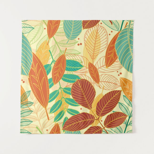 Seamless pattern with autumn leaves  tapestry (Front)