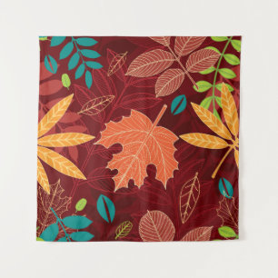 Seamless pattern with autumn leaves tapestry