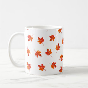 Seamless pattern with autumn leaves. Watercolor ha Coffee Mug