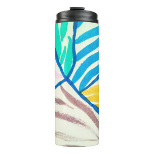 Seamless pattern with avocados. Stamp textured. vi Thermal Tumbler