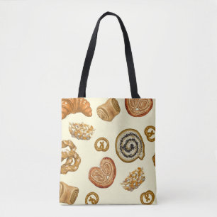 Seamless pattern with bakery product tote bag