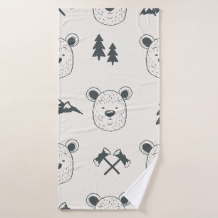 Seamless pattern with bear headspattern, bear, mou bath towel