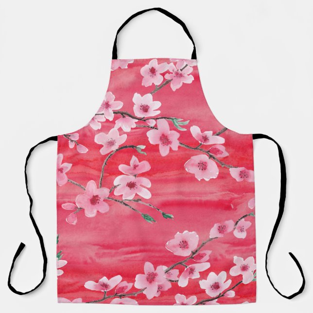 Seamless pattern with Beautiful Cherry blossom flo Apron (Front)