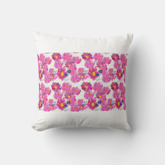 Seamless pattern with Beautiful flowers. Watercolo Cushion