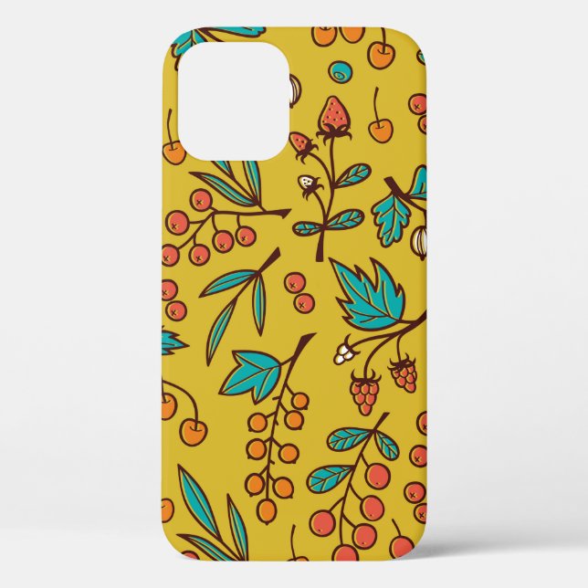Seamless Pattern with Berries on Branches. Case-Mate iPhone Case (Back)