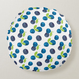 Seamless pattern with berries round cushion
