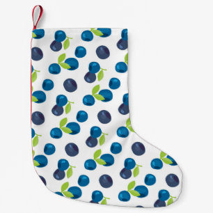 Seamless pattern with berries small christmas stocking