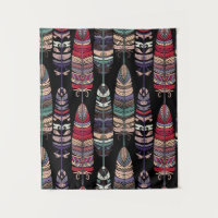 Seamless pattern with birds feathers. Tribal art a