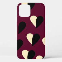 Seamless pattern with black and white heart. St Va