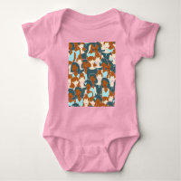 Seamless pattern with black girls and white girls