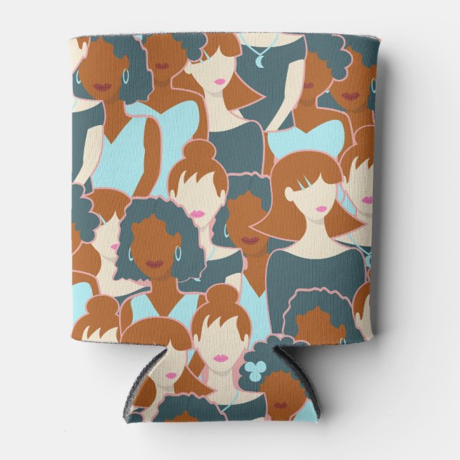 Seamless pattern with black girls and white girls can cooler (Front)