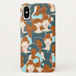 Seamless pattern with black girls and white girls Case-Mate iPhone case