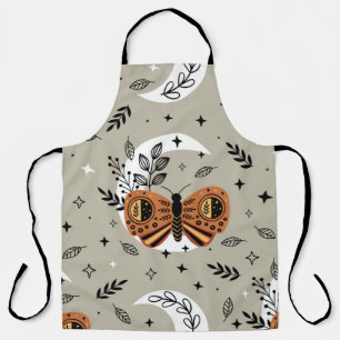 seamless pattern with bohemian butterfly on the mo apron