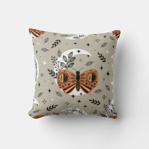 seamless pattern with bohemian butterfly on the mo cushion