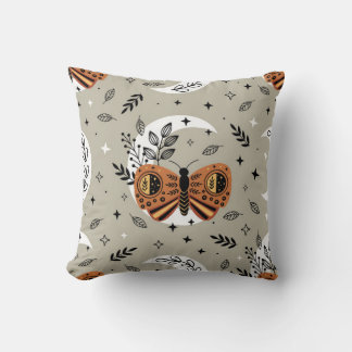seamless pattern with bohemian butterfly on the mo cushion