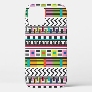 Seamless pattern with bright abstract geometric li iPhone 12 case