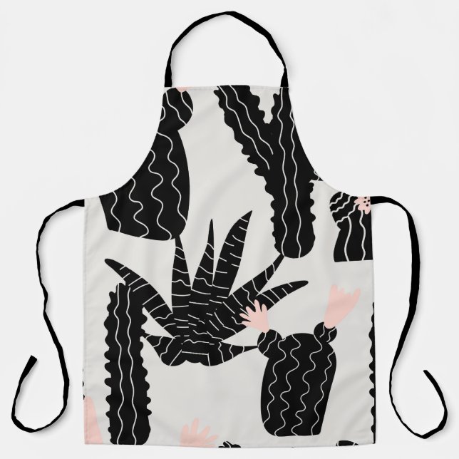 Seamless pattern with cacti illustration apron (Front)