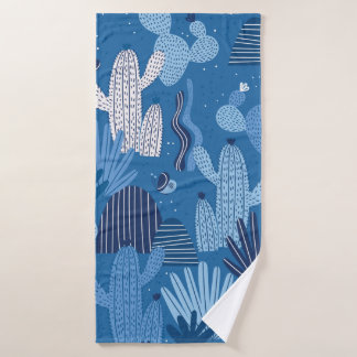 Seamless pattern with cactuses. Summer pattern, ca Bath Towel
