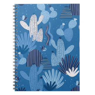 Seamless pattern with cactuses. Summer pattern, ca Notebook