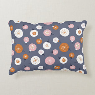Seamless pattern with Christmas balls on a dark ba Decorative Cushion