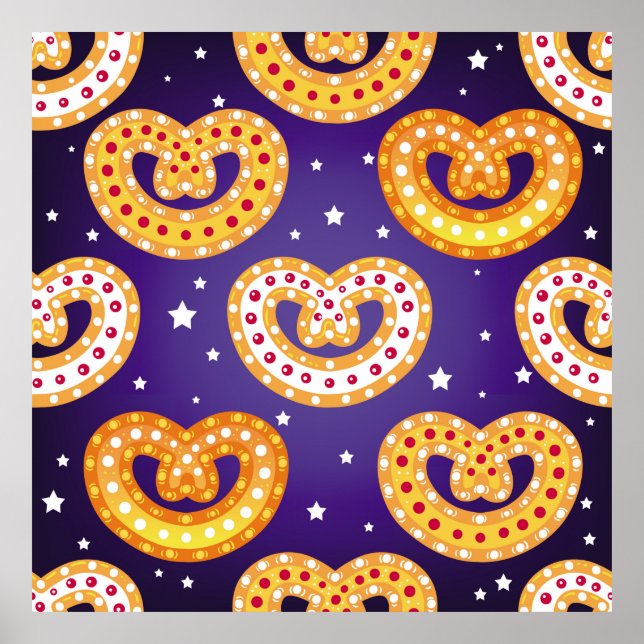 Seamless pattern with Christmas sweets. Vintage il Poster (Front)