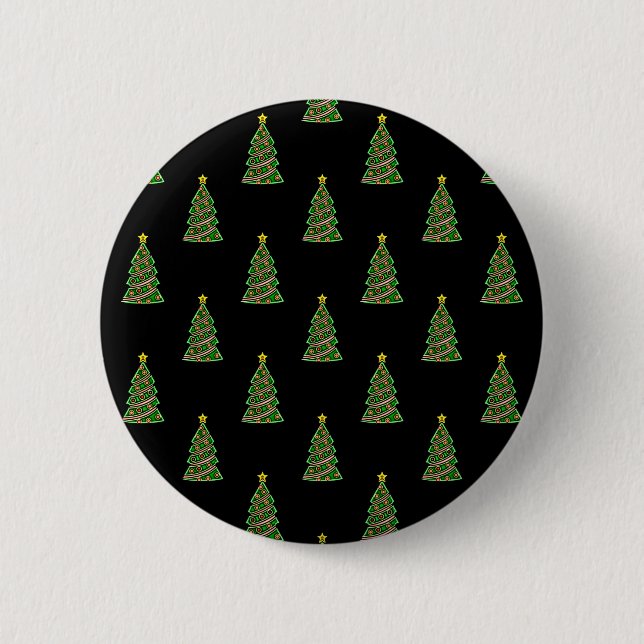 Seamless pattern with Christmas trees 6 Cm Round Badge (Front)