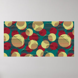 Seamless pattern with circles and lines. poster