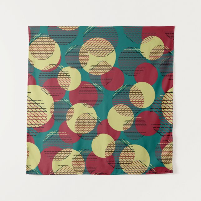 Seamless pattern with circles and lines.  tapestry (Front)