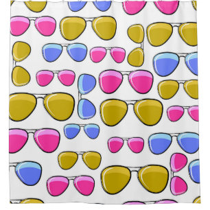 Seamless pattern with colorful fashion retro aviat shower curtain