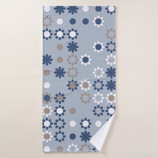 Seamless pattern with coloured elements,  vintage  bath towel (Bath Towel)