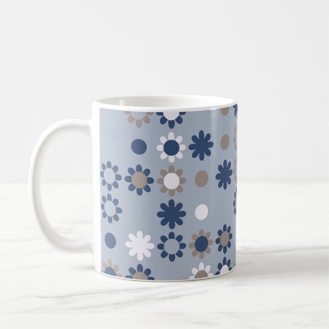 Seamless pattern with coloured elements,  vintage  coffee mug (Left)